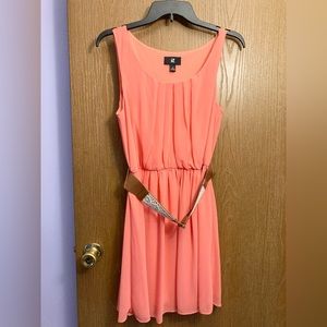 IZ Byer peach dress, medium, with belt